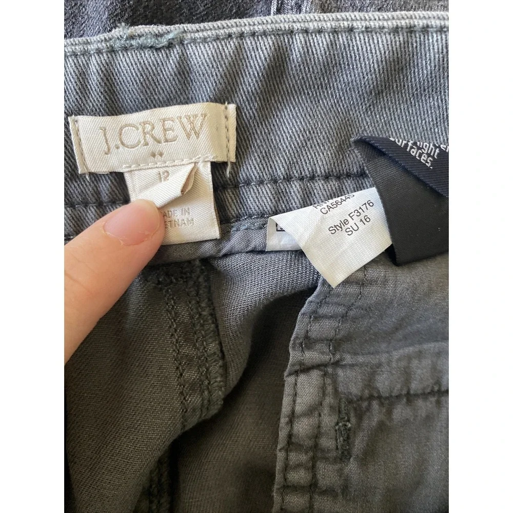 J.Crew Martie Chino Pants Womens Size 12 Gray Straight Leg Cotton